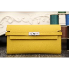Hermes Kelly Longue Wallet In Yellow Epsom Leather Hermes Kelly Longue Wallet In Yellow Epsom Leather