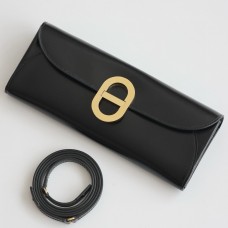 Hermes Maillon To Go Wallet in Black Box Calfskin