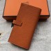 Hermes Orange Togo Leather Bearn Gusset Wallet