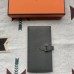 Hermes Black Togo Leather Bearn Gusset Wallet