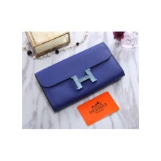 Hermes Constance Wallet In Navy Epsom Leather