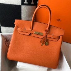 Fake Hermes Birkin 30cm 35cm Bag In Orange Crocodile Leather Replica  Wholesale