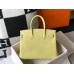 Hermes Birkin 30cm 35cm Bag In Jaune Poussin Clemence Leather