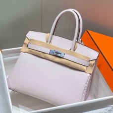 Hermes Birkin 30cm 35CM Bag In Mauve Pale Clemence Leather