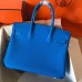 Hermes Birkin 30cm 35cm Bag In Blue Clemence Leather