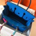 Hermes Birkin 30cm 35cm Bag In Blue Clemence Leather