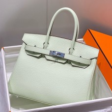 Hermes Birkin 30cm 35CM Bag In Vert Fizz Clemence Leather Hermes Birkin 30cm 35CM Bag In Vert Fizz Clemence Leather