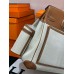 Hermes HAC Cargo Birkin 40 Handmade Bag in Toile with Gold Leather
