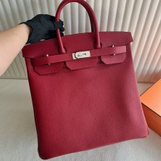 Hermes HAC Birkin 40 Handmade Bag in Red Clemence Leather Hermes HAC Birkin 40 Handmade Bag in Red Clemence Leather