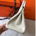 Hermes Birkin 40 Handmade Bag In White Clemence Leather