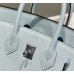 Hermes Birkin 25cm Bag In Blue Brume Clemence Leather