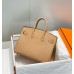 Hermes Birkin 25cm Bag In Chai Clemence Leather