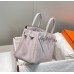 Hermes Birkin 25cm Bag In Mauve Pale Clemence Leather