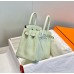 Hermes Birkin 25cm Bag In Vert Fizz Clemence Leather