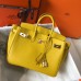 Hermes Birkin 25cm Bag In Soleil Clemence Leather Handmade Bag