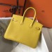 Hermes Birkin 25cm Bag In Soleil Clemence Leather Handmade Bag