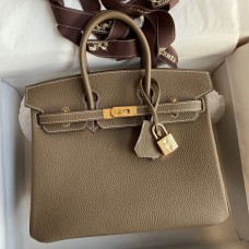 Hermes Birkin 25 Handmade Bag In Taupe Clemence Leather Hermes Birkin 25 Handmade Bag In Taupe Clemence Leather