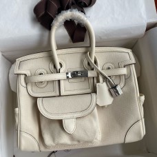 Hermes Birkin Cargo 25 Bag in Craie Toile and Swift Leather Hermes Birkin Cargo 25 Bag in Craie Toile and Swift Leather