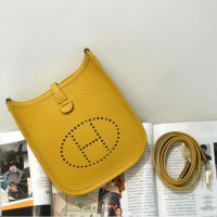 Hermes Evelyne III TPM Mini Bag In Yellow Clemence Leather Hermes Evelyne III TPM Mini Bag In Yellow Clemence Leather