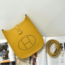 Hermes Evelyne III TPM Mini Bag In Yellow Clemence Leather