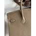 Hermes Birkin 25 Handmade Bag In Taupe Clemence Leather