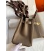 Hermes Birkin 25 Handmade Bag In Taupe Clemence Leather