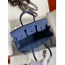 Hermes Birkin 25 Retourne Handmade Bag In Blue Agate Epsom Calfskin