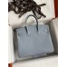 Hermes Birkin 25 Retourne Handmade Bag In Blue Lin Epsom Calfskin