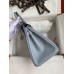 Hermes Birkin 25 Retourne Handmade Bag In Blue Lin Epsom Calfskin