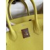 Hermes Birkin 25 Retourne Handmade Bag In Lime Epsom Calfskin