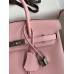 Hermes Birkin 25 Retourne Handmade Bag In Rose Sakura Epsom Calfskin