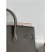 Hermes Birkin 25 Sellier Handmade Bag In Etain Epsom Calfskin