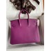 Hermes Birkin 25 Retourne Handmade Bag In Anemone Swift Calfskin