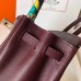 Hermes Birkin 25 Handmade Bag In Burgundy Swift Leather