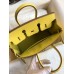 Hermes Birkin 25 Retourne Handmade Bag In Lime Swift Calfskin