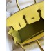 Hermes Birkin 25 Retourne Handmade Bag In Lime Swift Calfskin