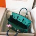 Hermes Birkin 25 Handmade Bag In Malachite Swift Leather