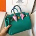 Hermes Birkin 25 Handmade Bag In Malachite Swift Leather