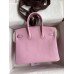 Hermes Birkin 25 Retourne Handmade Bag In Mauve Sylvestre Swift Calfskin