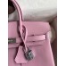 Hermes Birkin 25 Retourne Handmade Bag In Mauve Sylvestre Swift Calfskin