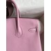 Hermes Birkin 25 Retourne Handmade Bag In Mauve Sylvestre Swift Calfskin