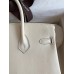 Hermes Birkin 25 Retourne Handmade Bag In Nata Swift Calfskin