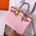 Hermes Birkin 25 Handmade Bag In Pink Swift Leather