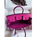 Hermes Birkin 25 Retourne Handmade Bag In Rose Purple Swift Calfskin
