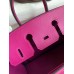 Hermes Birkin 25 Retourne Handmade Bag In Rose Purple Swift Calfskin