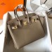 Hermes Birkin 25 Handmade Bag In Taupe Swift Leather