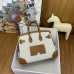 Hermes Birkin Cargo 25 Bag in Ecru Toile and Gold Swift Leather