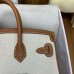 Hermes Birkin Cargo 25 Bag in Ecru Toile and Gold Swift Leather