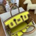 Hermes Birkin Cargo 25 Bag in Lime Toile and Chai Swift Leather