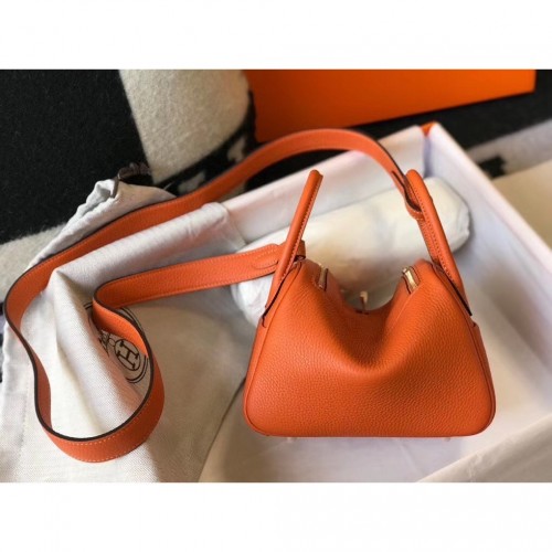 Hermes Lindy Orange 34cm Taurillon Clemence at 1stDibs